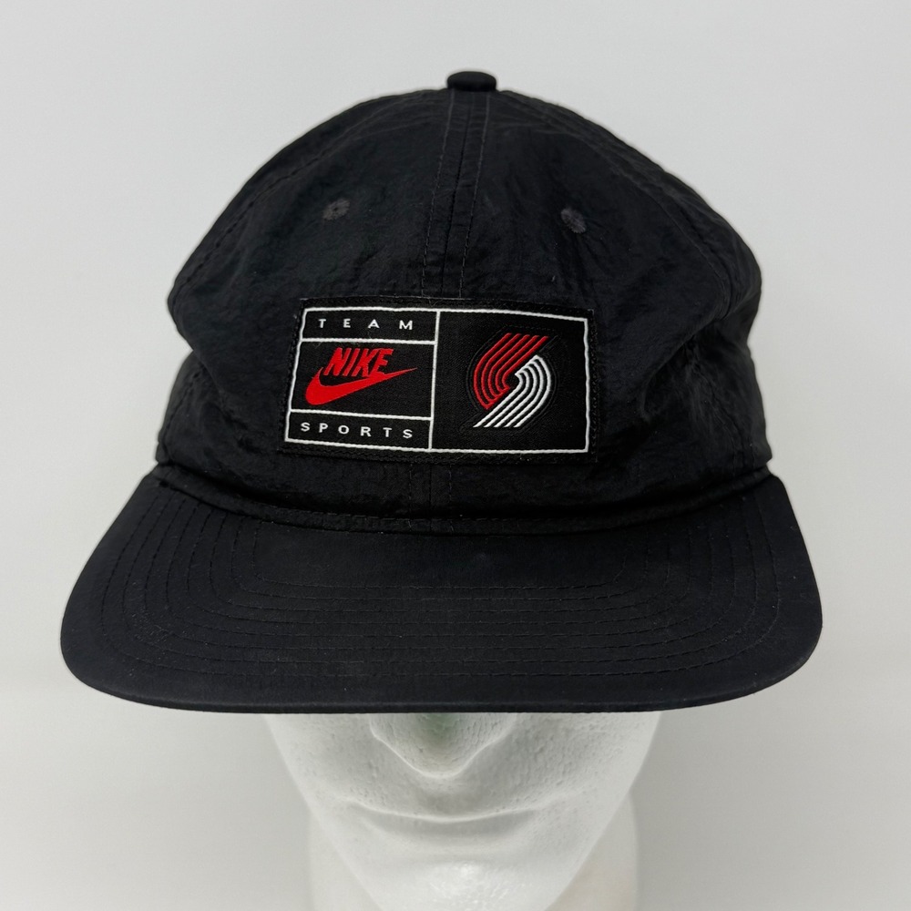 Vtg 90's Nike Team Sports Portland Trail Blazers Snapback Hat Black CI4910-010